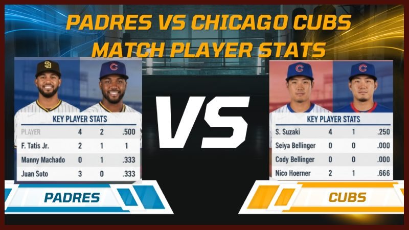 padres vs chicago cubs match player stats 
